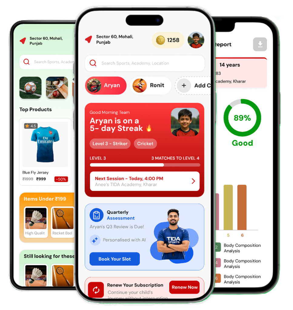 Our Sports App Screens